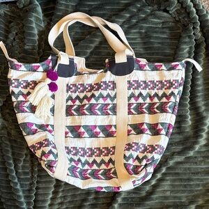 Stylish Pink and Cream Patterned Tote Bag.  Great for the beach or every day!